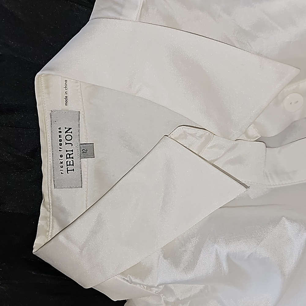 Rickie Freeman Fot Teri Jon Two Tone Bow Shirt Dress - Picture 10 of 11